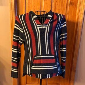 Lucky Brand V-Neck Striped Sweater - Red, Blue, White
